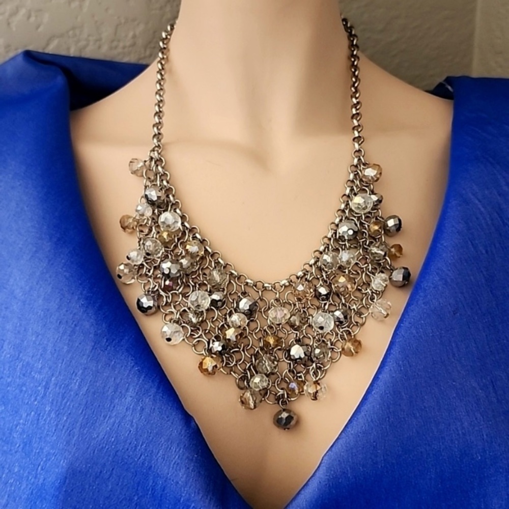 Vintage crystal statement necklace